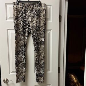 Simply Noelle Brown & Beige Animal Print Leggings - Size L/XL (12-14)